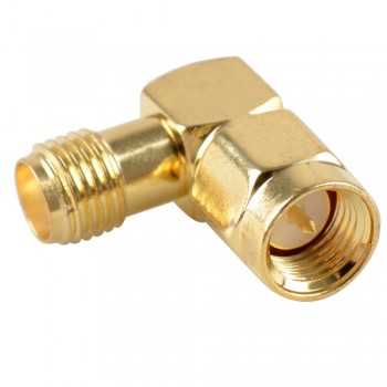 #3 - SMA Male Plug to SMA Female Jack 90 Degree Right Angle RF Adapter Connector